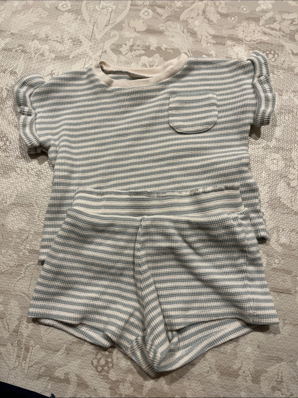 Carter's Blue & White Striped Two-Piece Pajama Set